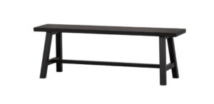 Japanese-Inspired Black Wood Bench