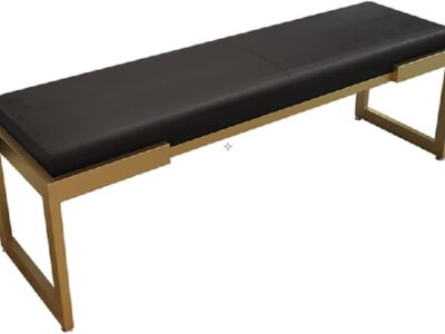 Banc ottoman noir doré