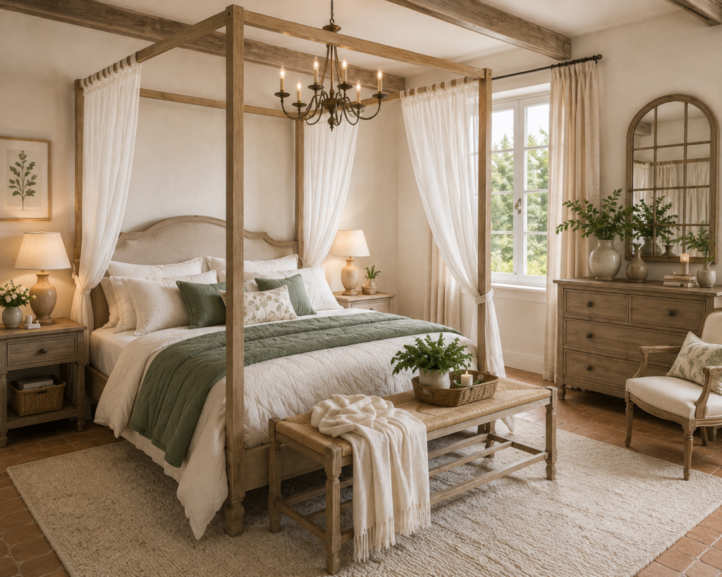 Chambre style campagne chic