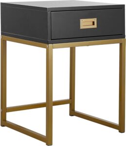 Modern Black and Gold Nightstand