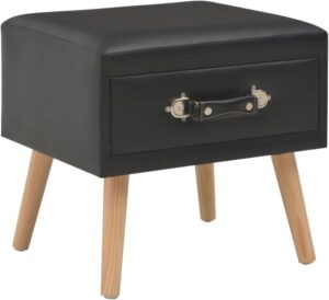 Grey Faux Leather Nightstand