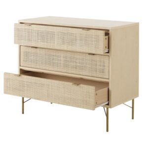 Beige Rattan Cane Dresser