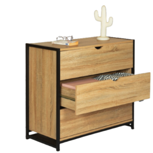 Industrial Light Wood and Metal Dresser
