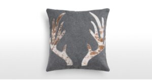 Deer Pattern Wool and Leather Cushions