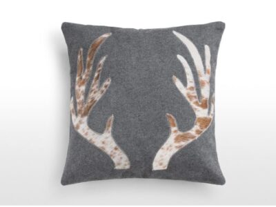 Coussins cerf laine cuir