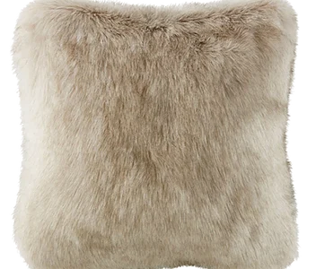 Coussin imitation fourrure marron glacé