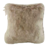 Coussin imitation fourrure marron glacé