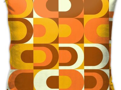 Housse coussin pop marron orange