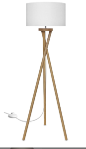 White Wood Tripod Floor Lamp