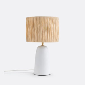 Terracotta and Raffia Table Lamp