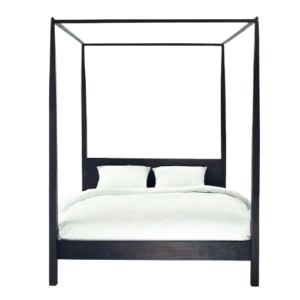 Black Wood Canopy Bed
