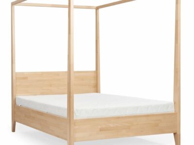 Lit baldaquin couleur noyer
