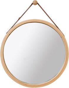 Round Wooden Decorative Mirror