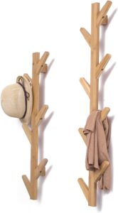 Natural Bamboo Wall Coat Rack