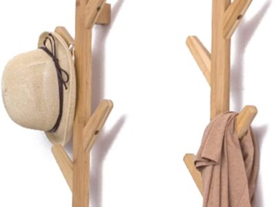 Porte manteau mural bambou naturel