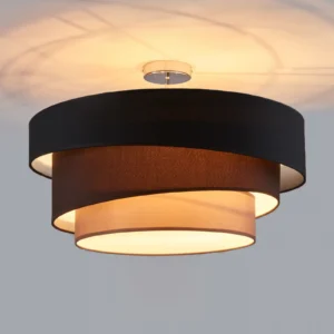 Brown Fabric Pendant Light