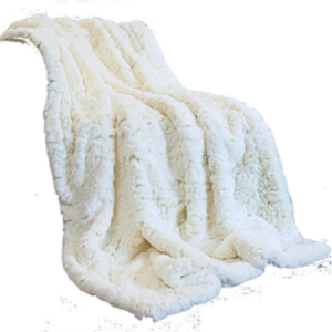 White Faux Fur Throw Blanket