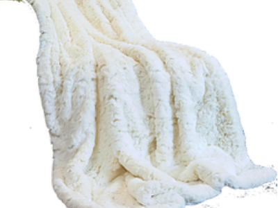 Plaid fausse fourrure blanc