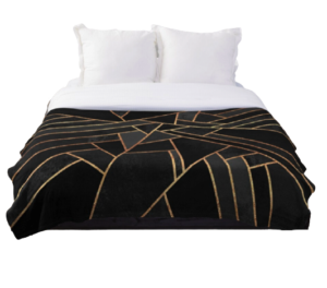 Black and Gold Throw Blanket