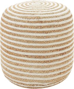 Two-Tone Jute Pouf