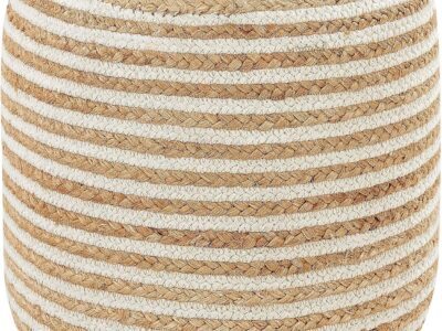 Pouf bicolore jute