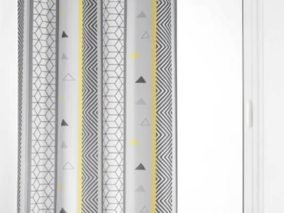 Rideaux graphiques jaune blanc noir alternatifs