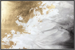 Gold, White, Grey and Black Abstract Wall Art