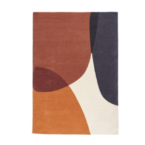 Orange and Black Abstract Rug