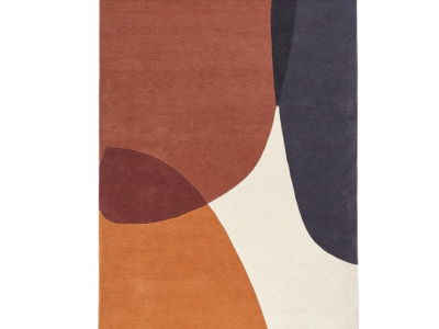 Tapis abstrait orange noir