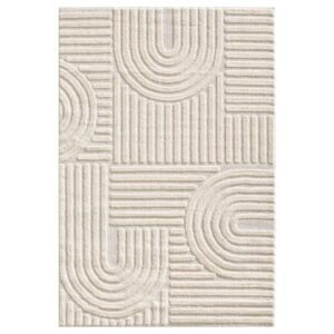 Textured Beige Area Rug