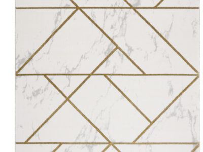 Tapis geometrique creme or