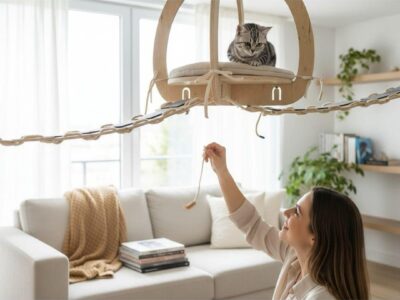 Baldaquin suspendu pour chat – couchage design au plafond original