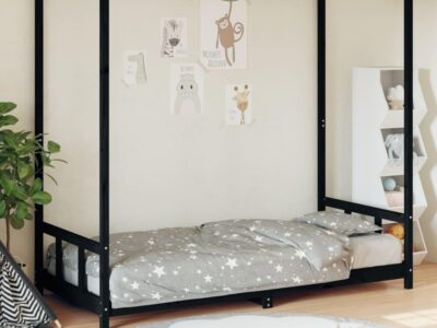 Lit baldaquin ado bois pin noir
