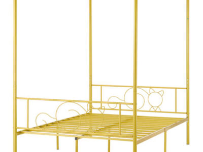 Lit baldaquin ado métal jaune