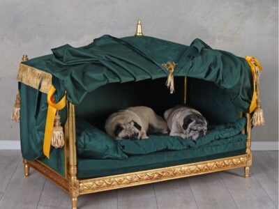 Lit baldaquin baroque pour chien et chat – couchage luxe style royal