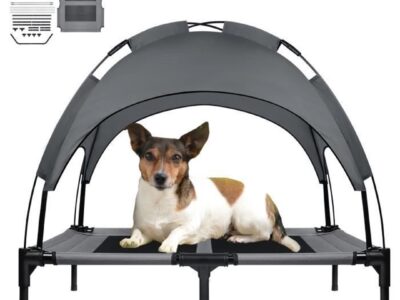 Lit baldaquin moderne pour chien et chat – couchage surélevé avec toile respirante