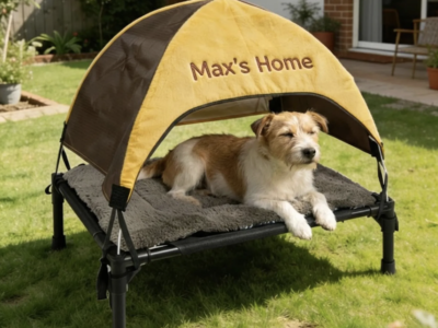 Lit baldaquin sur mesure pour chien – couchage personnalisé avec options