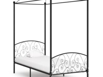 Lit baldaquin enfant métal noir pigeonnier
