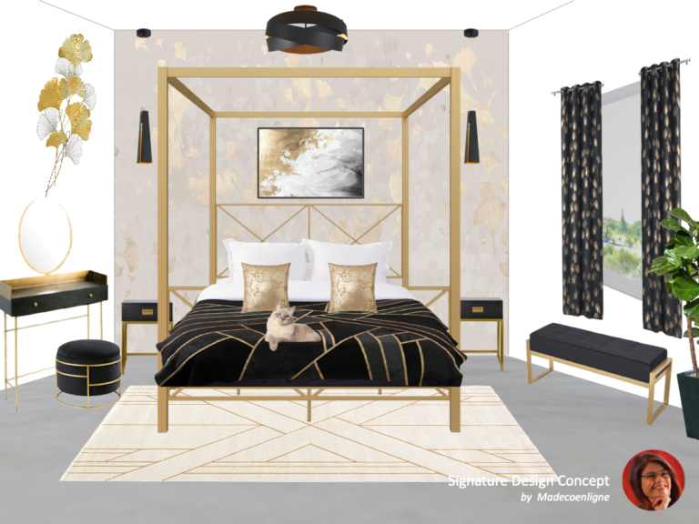 Art Deco canopy bedroom