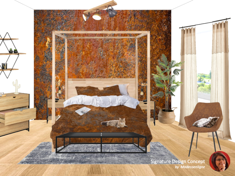 Industrial canopy bedroom