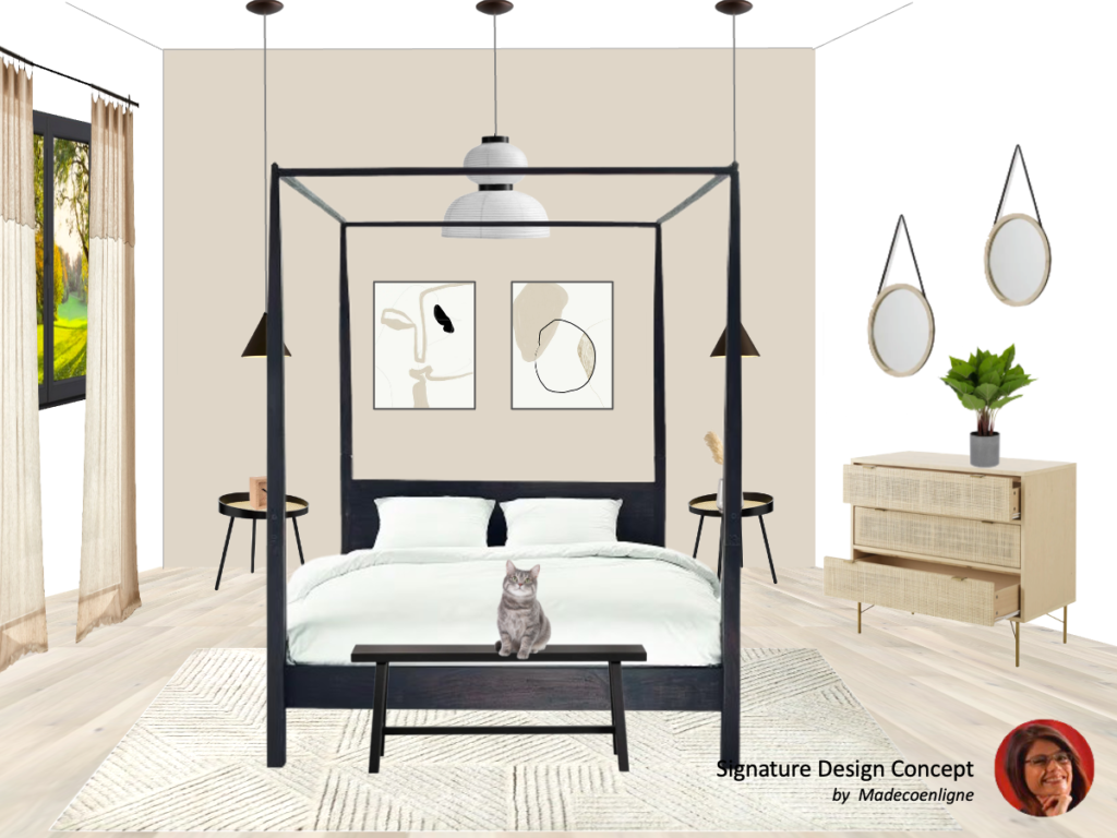 signature design concept japandi canopy bedroom