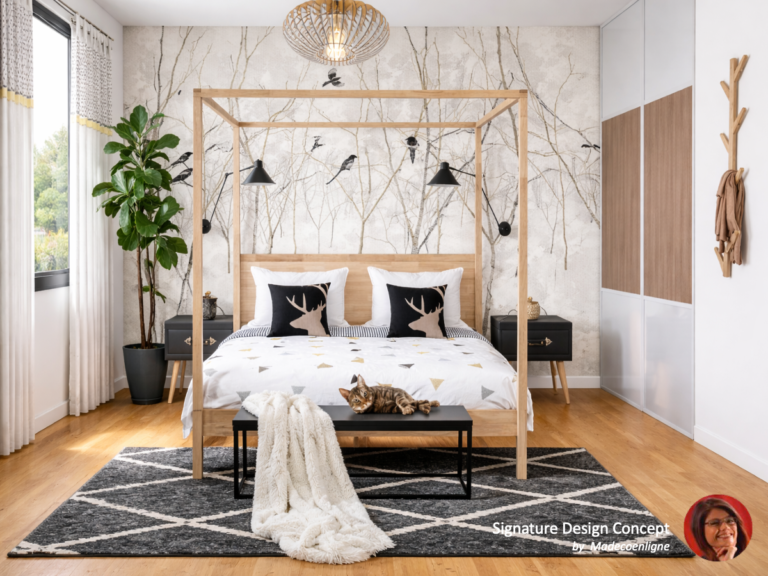 signature design concept scandinavian canopy bedroom