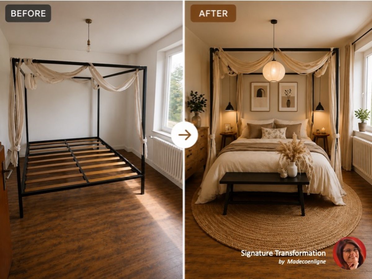 before-after-japandi-canopy-bed-staging